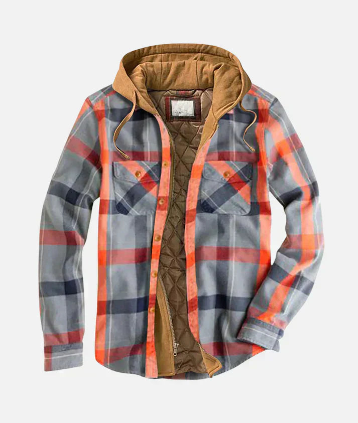 Alain–Patchwork Jacke mit Karomuster