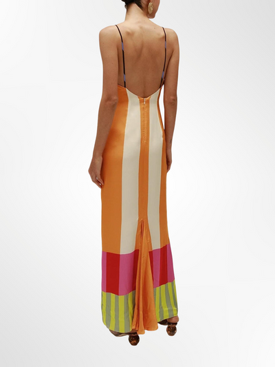 Elsa–Mehrfarbiges langes Kleid
