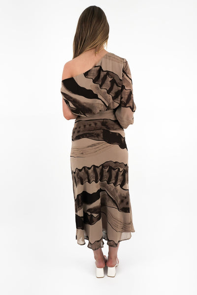 Rayla Maxi Dress Espresso Swirl Is geen Dropsh