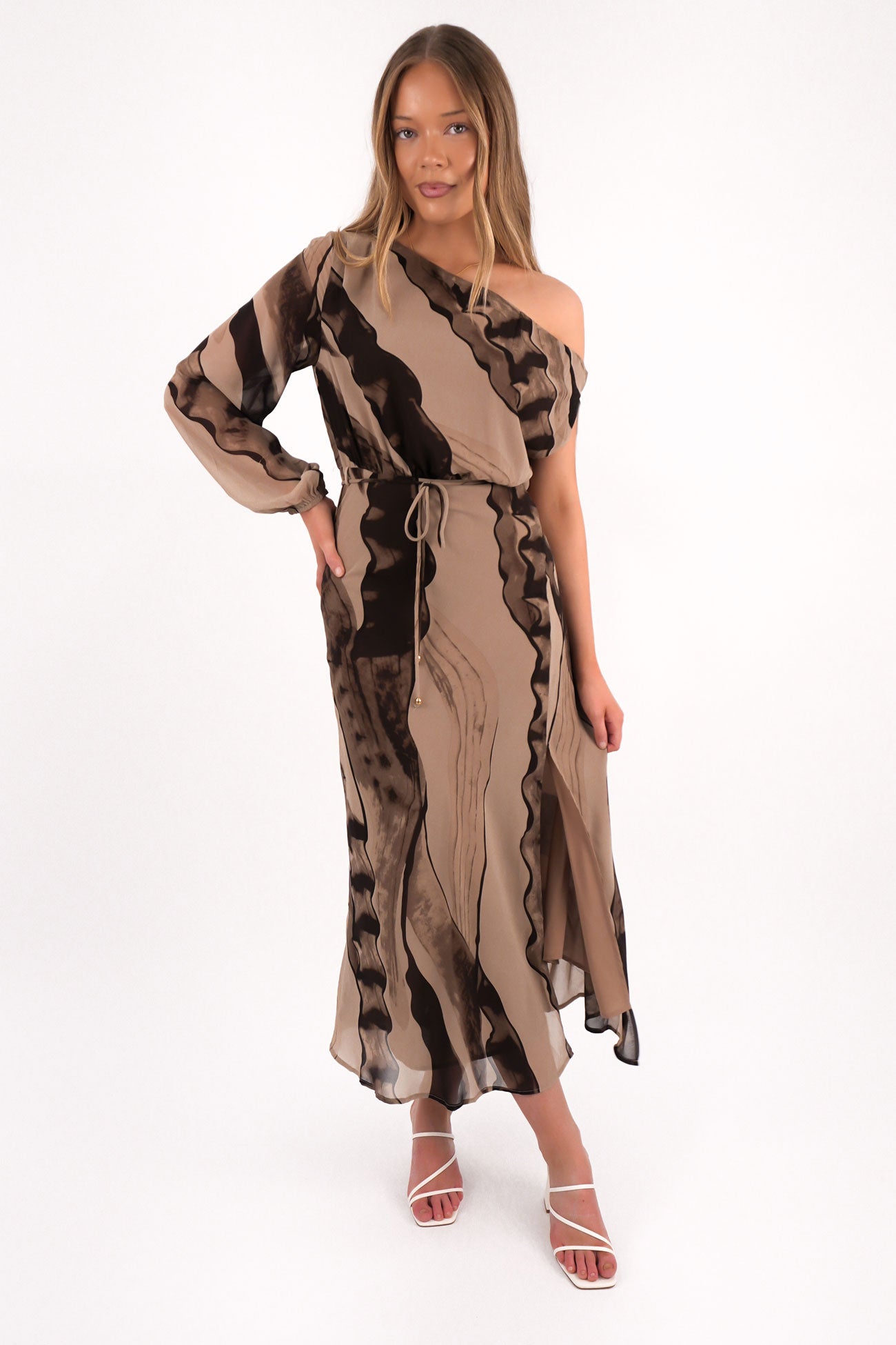 Rayla Maxi Dress Espresso Swirl Is geen Dropsh