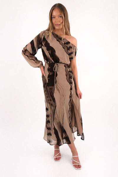 Rayla Maxi Dress Espresso Swirl Is geen Dropsh