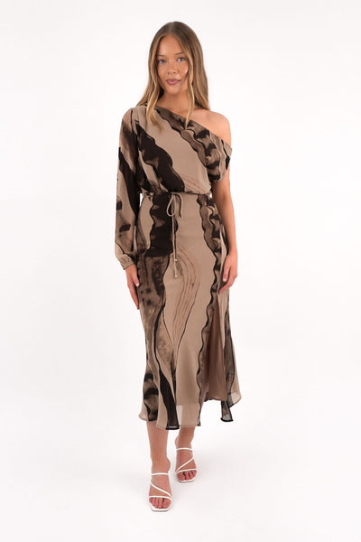 Rayla Maxi Dress Espresso Swirl Is geen Dropsh