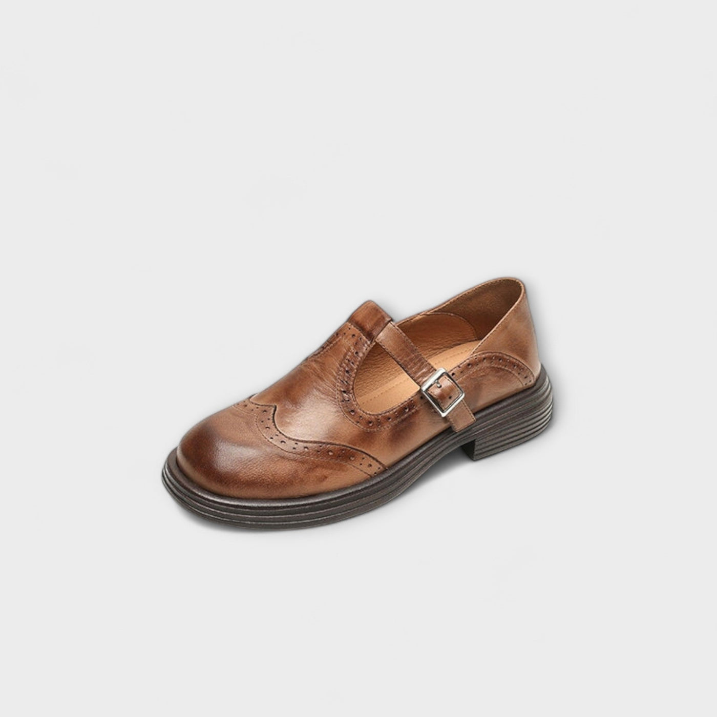 Eike-Klassische T-Riemchen Lederschuhe