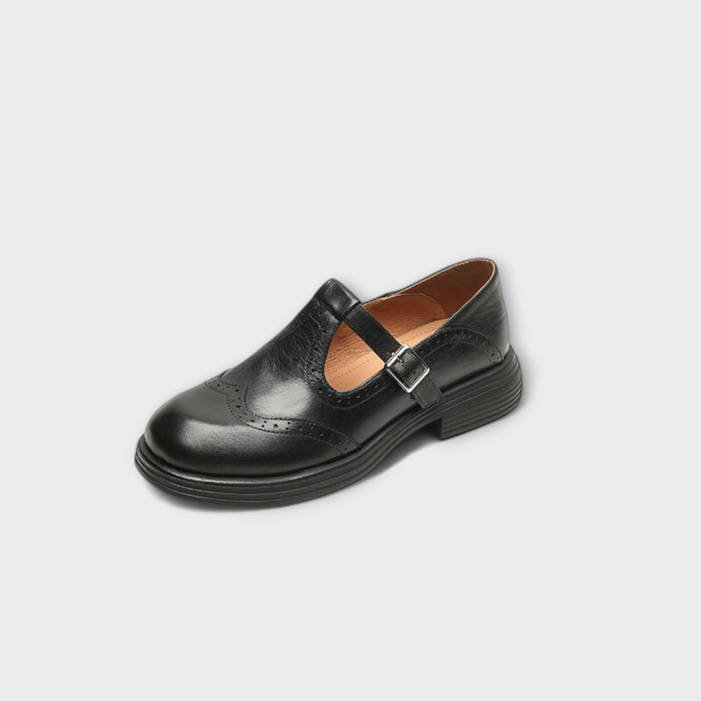 Eike-Klassische T-Riemchen Lederschuhe
