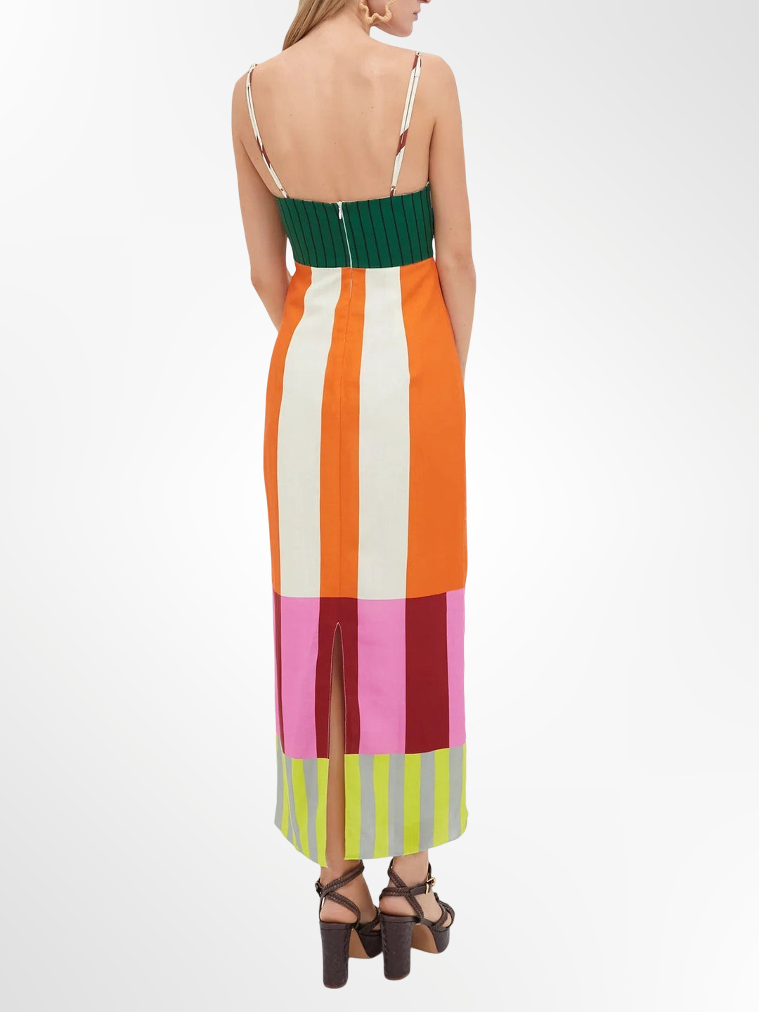 Elsa–Mehrfarbiges langes Kleid