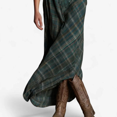 Pink – Smaragdgrünes Karohemdkleid