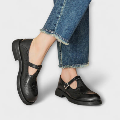Eike-Klassische T-Riemchen Lederschuhe