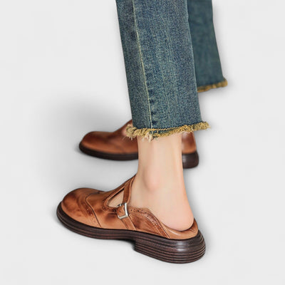 Eike-Klassische T-Riemchen Lederschuhe