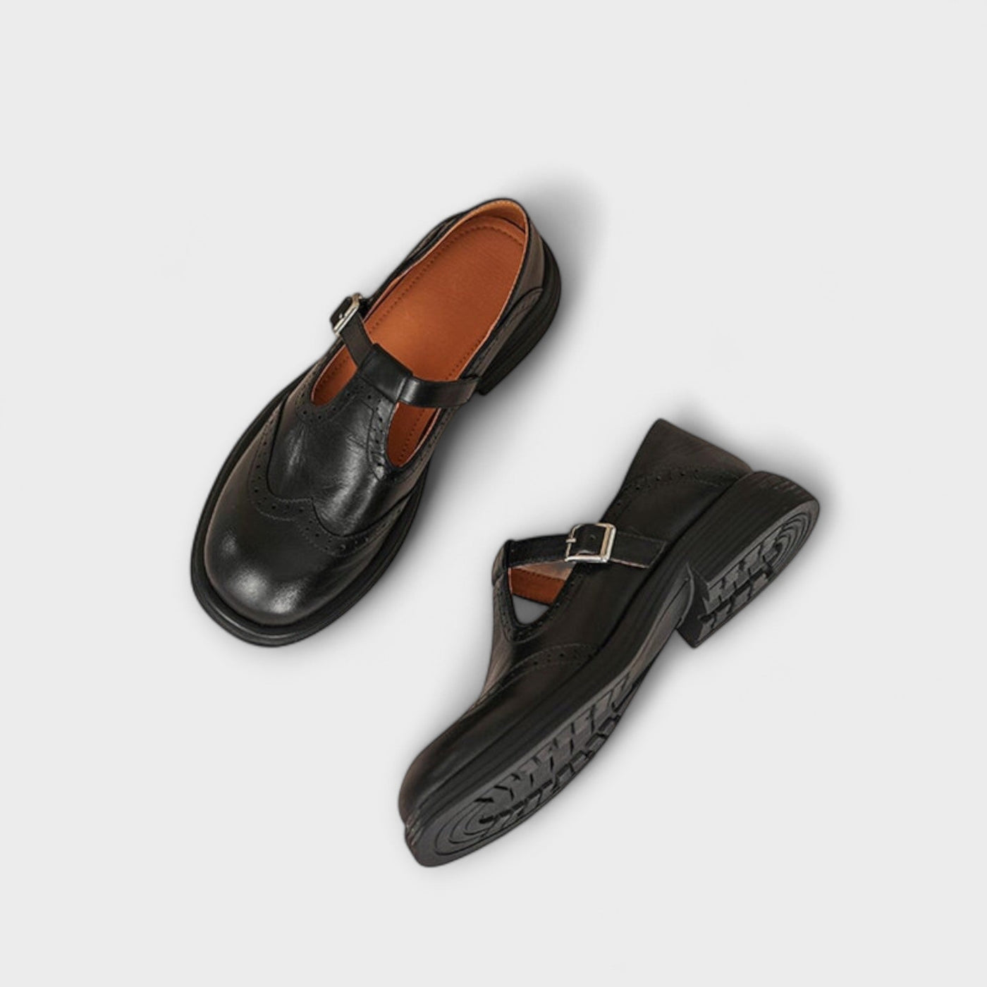 Eike-Klassische T-Riemchen Lederschuhe